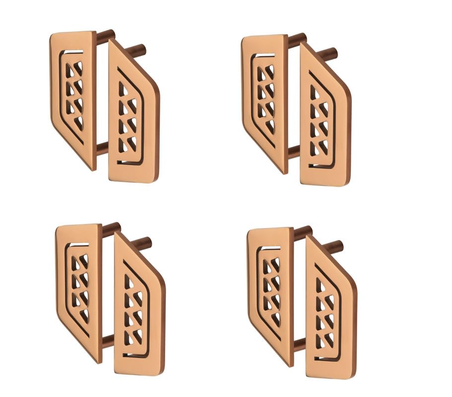 Image of COMPASS Stainless Steel 7 Star Cabinet Knobs, Drawer Pulls, Knobs for Dresser Drawers, Drawer Knobs Handle, Kitchen Knobs (PVD Rose Gold Finish) Pack of 8 pcs