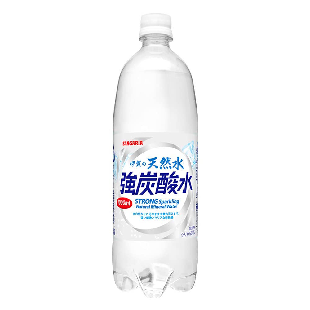 Amazon.co.jp: サンガリア 伊賀の天然水 強炭酸水 1Lペットボトル×12本