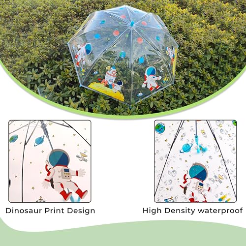 Image of Kraptick Transparent Printed Umbrella for Kids, Stylish & Cute Child Safe Umbrella for Rain, Automatic Water-Proof Umbrellas for Children's /Boys /Girls /Kids (MFP /1112-V)