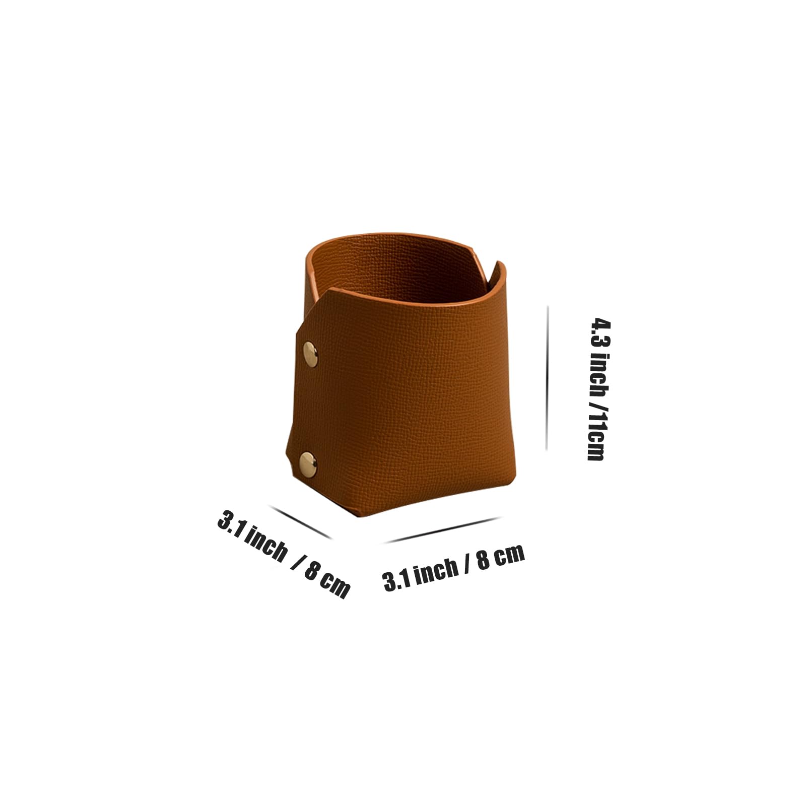 mossifanna Leather Makeup Brush Holder Organizer for Vanity Desktop Cosmetic Bathroom Countertop,Desk Storage Holder for Eyebrow Pencil Lipstick Remote Cosmetic Organizers,Brown