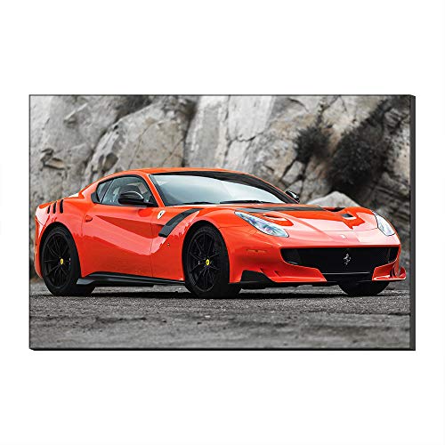 Ferrari - Lienzo decorativo para pared, diseño de coche deportivo de cinco vendedores de color naranja 30 x 50 cm