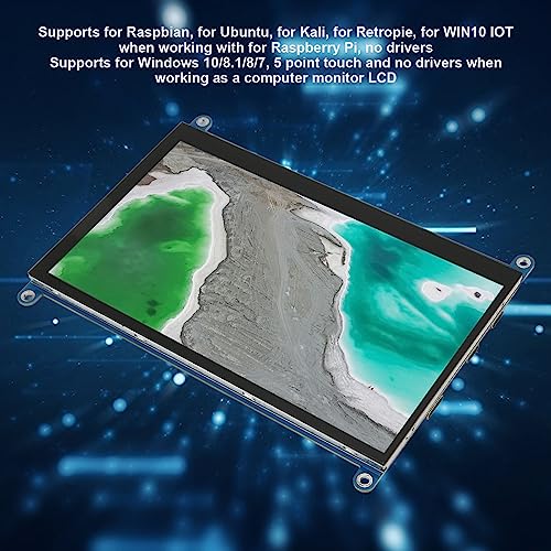 7-Zoll-IPS-Touchscreen für Rapbberry Pi 4, 1024 X 600 Kapazitiver HDMI-tragbarer Monitor, Typ-C-Netzteil, für Rapbberry Pi 3 2 1 B, PC, Fernseher, Videospielkonsolen (Bildschirmmodul und Kabel) – Bild 3
