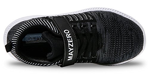 Vivay Boys Tennis Shoes Kids Sneakers Athletic Running Walking Sneakers for Little Kid and Big Kid (2D Black/White,Size 2.5 Little Kid)