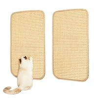 Kratzmatte Katze,2 Stück Kratzbretter Katze Wand,Sisal Teppich für Katzen, Selbsthaftender Kratzwand für Katzenz, Sisalteppich Katzen Kratzbrett,50x25cm,Beige