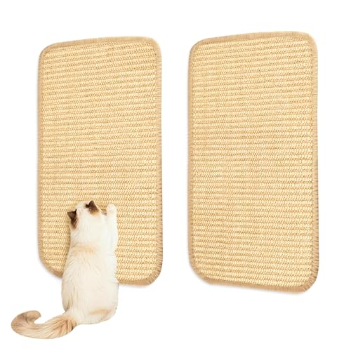 Kratzmatte Katze,2 Stück Kratzbretter Katze Wand,Sisal Teppich für Katzen, Selbsthaftender Kratzwand für Katzenz, Sisalteppich Katzen...