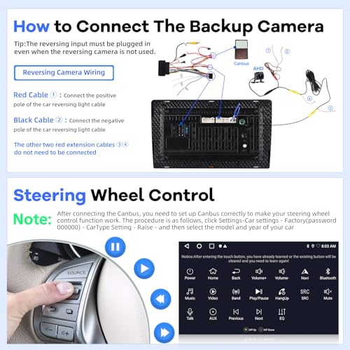 [2G+64G] Radio for Jeep Cherokee 2013-2018, 10 inch Android Touch Screen Cherokee Car Stereo, Carplay/Android Auto/EQ Audio/1080P/SWC/Bluetooth - Thumbnail 6