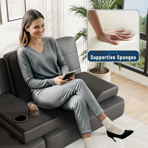 image for Furmax Futon Sofa Bed Adjustable Futon Couch Sleeper Sofa Bed for Livi