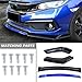 KEEPDSGN 4PCS Universal Car Front Bumper Lip Body Kit Splitter Spoiler Diffuser Protector Compatible with Subaru BRZ Cruze - Gloss Black,Blue Tongue