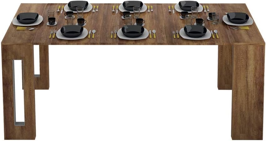 SELSEY Romansia – Italian Made Extending Dining Table/Hallway Console/Desk (80 cm, Dark Oak)