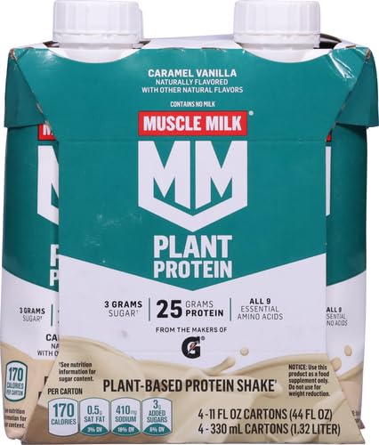 Muscle Milk Plant Protein Vanilla Caramel 11oz 4pk