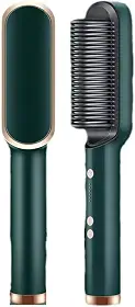 Escova Alisadora Bivolt 5 Em 1 - Alisa, Hidrata, Modela, Alinha E Anti-Frizz(Verde)