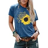 Sunflower Shirts for Women Cute Graphic Short Sleeve Shirt Dandelion Graphics Tshirt Inspirational T