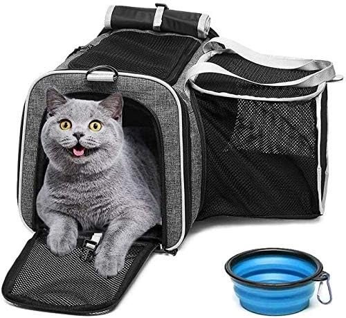 ACCOFASH Pet Cat Carrier Backpacks, Soft Sided Small Dog Travel Carrier Bag Airline Approved, Dual Activity Areas, Comfortable…