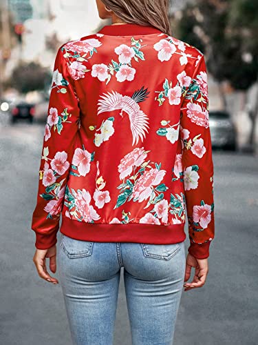 WDIRARA Women's Floral Long Sleeve Open Front Blazer #TOP9