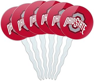 The Ohio State University Primary Logo Cupcake Picks Toppers Decoration Set of 6