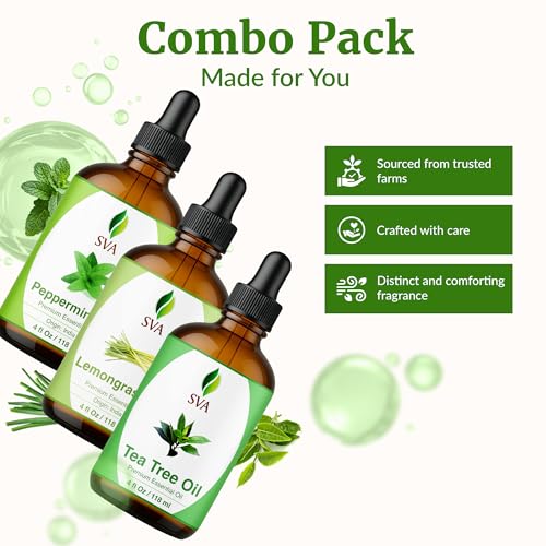 Aceites SVA Té Árbol, Hierba Limón y Menta 4 oz Combo miniatura 4
