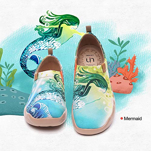 Image of UIN Women's Artistic Slip-On Shoes Vibrant Floral Casual Loafers Lightweight Comfortable Travel Footwear
