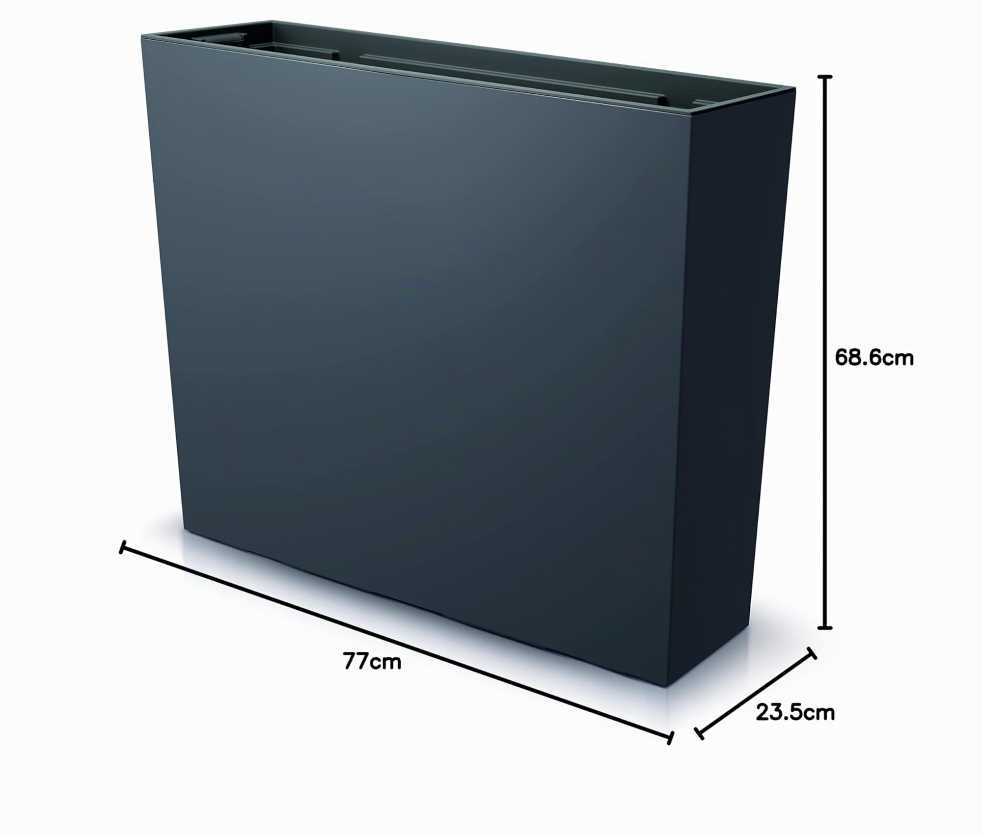 Prosperplast Urbi Case Middle - Vaso rettangolare con vaso interno ed esterno, in plastica, 770 x 235 x 686 mm, colore: antracite