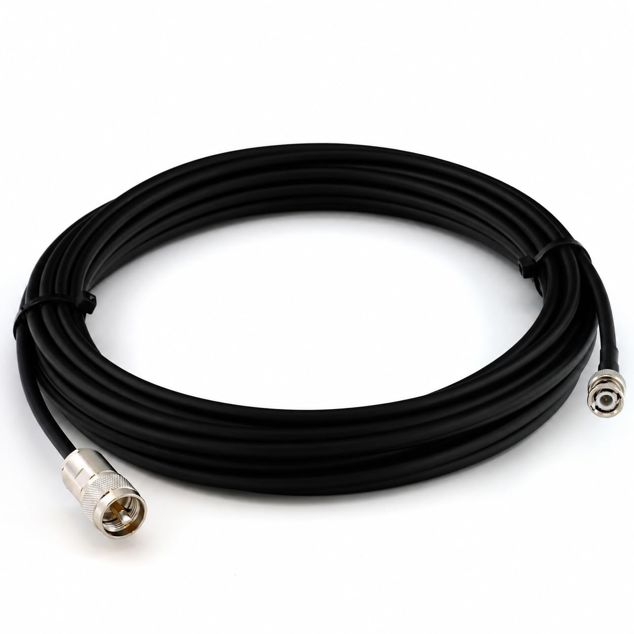 25m BNC macho a PL259 Cable coaxial UHF RG8X CB — Cable coaxial de extensión BNC a UHF macho 50 Ohm — para radio HAM CB, antena, medidor SWR, radioaficionado, onda corta, RF