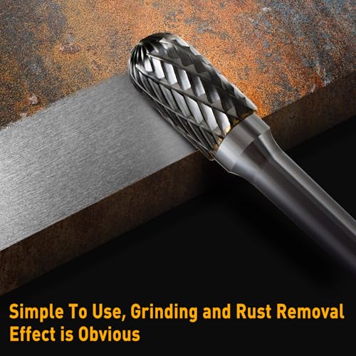 Image of Carbide Burr Set 1 /4 Shank w /Big Beech Holder Die Grinder Bits Drill Bits Grinding Bits for Metal Rotary Tool Attachment Accessories Rasp Weld Wood Stone for Milwaukee Dewalt (FO-2)