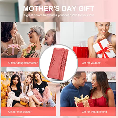 Aphison Womens Wallets Rfid Blocking Pu Leather Clutch Long Wallet For Women Card Holder Phone Organizer Ladies Travel Purse Hollow Out Sunflower Design Gift Box 2214Coral #TOP5