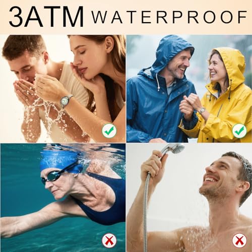 Asan Ge Watch for Women, Expansion Band Fits Various Sizes, Vintage Analog Waterproof, Fashion Luminous Dial Easy to Read, 1 Watch with 4 Straps - Easy Tool Free Replacement3