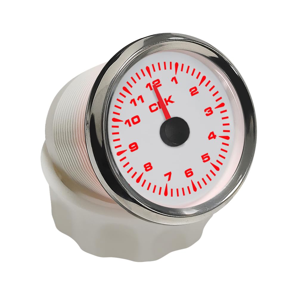 ELING 52 mm miernik zegara 12 godzin wyświetlacz formatu z 8 kolorami podświetlenia do skutera samochodowego uniwersalny 12 V 24 V