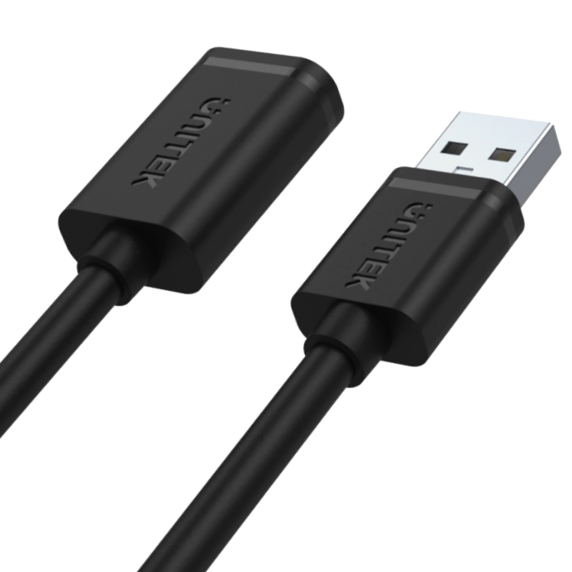 UNITEK Kablo USB 2.0 A fiş USB A soketi/uzatma kablosu / 1,5 metre, siyah/yazıcı, klavye, kart okuyucu vs. için uzatma/Y-C449GBK
