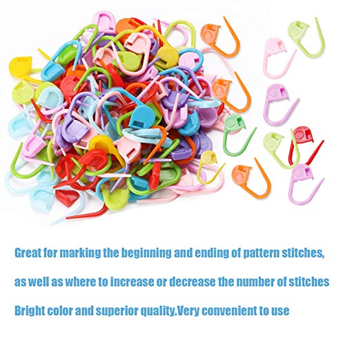 Image of 500 Pieces Colorful Knitting Markers Crochet Clips, Knitting Crochet Stitch Markers, Stitch Counter Needle Clips for Knitting DIY Craft Plastic Safety Pins (Pack of 3)