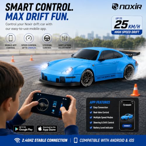 Image of RC Drift Car TORSCHE 1:24 Scale 2.4GHz | 25 KM /H High Speed, Replaceable Drift Tyres, Rechargeable Battery, LED Lights, Traffic Cones & Spare Wheels