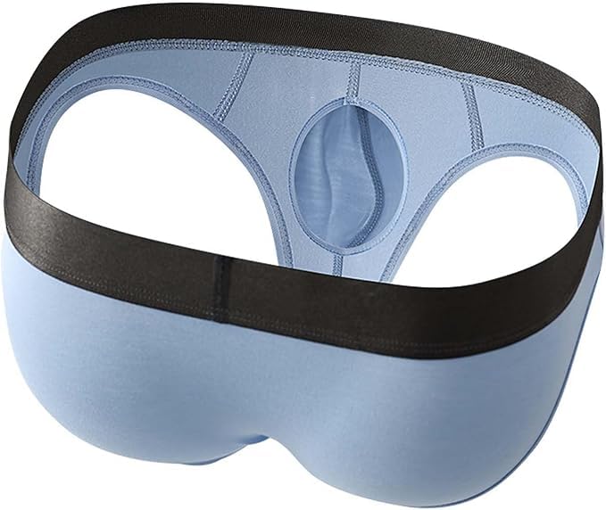 Men's Fly Pouch Front Open Underwear Sexy Separated Triangle Briefs Stretch Breathable Ball Bulge Thongs Trunks3