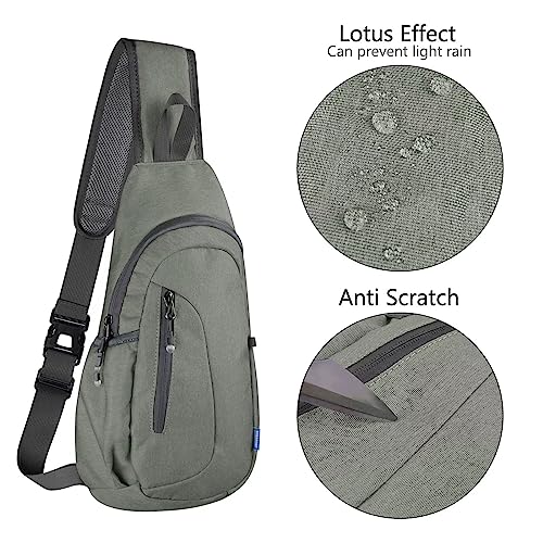 TITECOUGO Small Sling Bag Lightweight Canvas Crossbody Bag for Women Rucksack for Men Running Backpack Travel Chest Pack Shoulder Daypack for Gym Work Outdoor Hiking Sports Dark Grey - Image 4