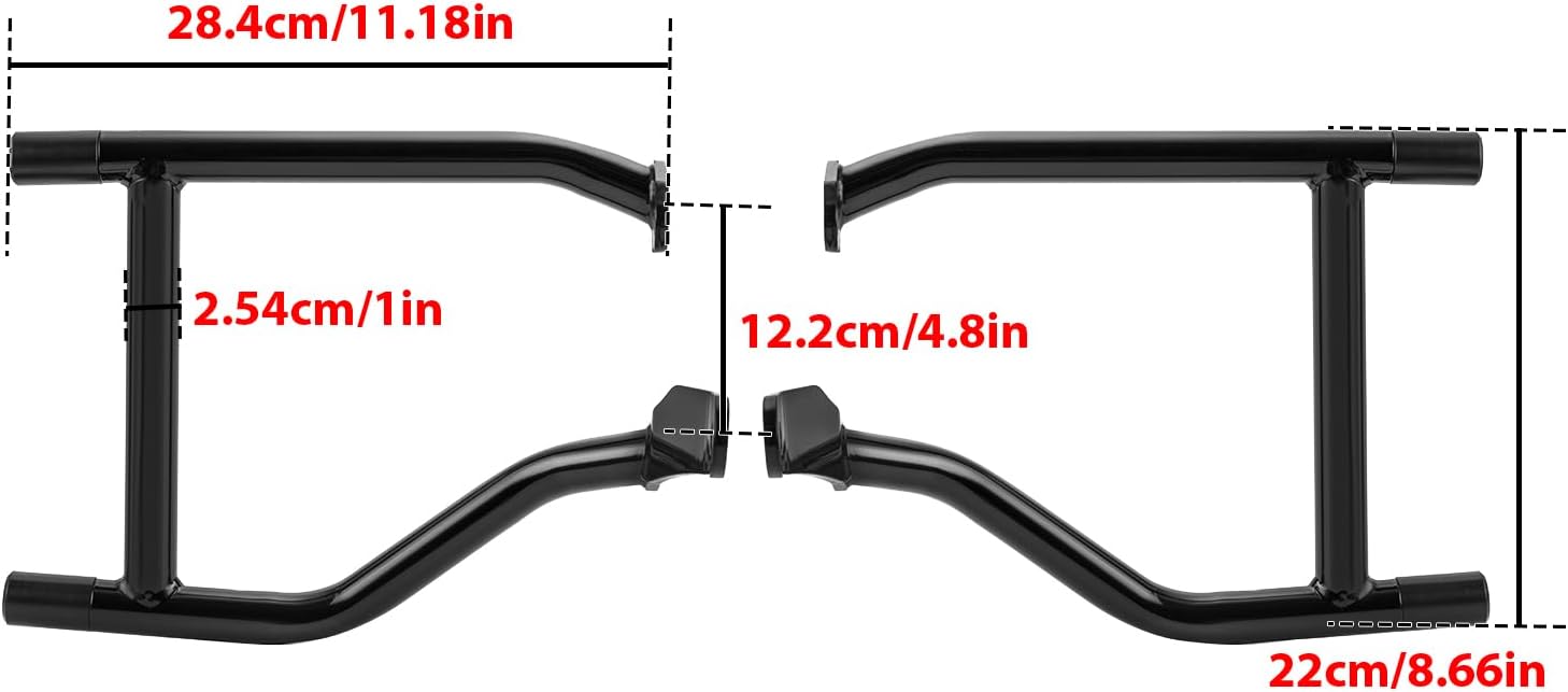 Mofun Saddlebag Guard Rear Crash Bar Compatible with Harley Softail Low Rider FXLR FXLRS FXLRST Heritage Classic FLHC/S 2018-2025 (Gloss Black)