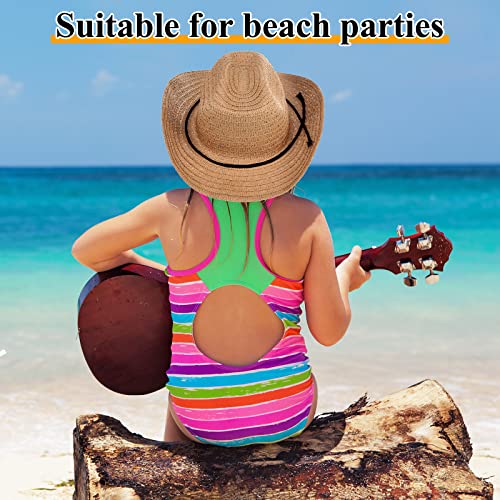 Image of JaGely 15 Pcs Straw Cowboy Hats Wide Brim Summer Hat Women Men Country Accessories for Western Themed Party Concerts Birthday