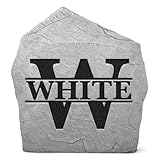 Personalized Monogram Name Stone Sign - Garden Rock - Landscape Rock - Greystone Color - Engraved - 15” W x 15” H