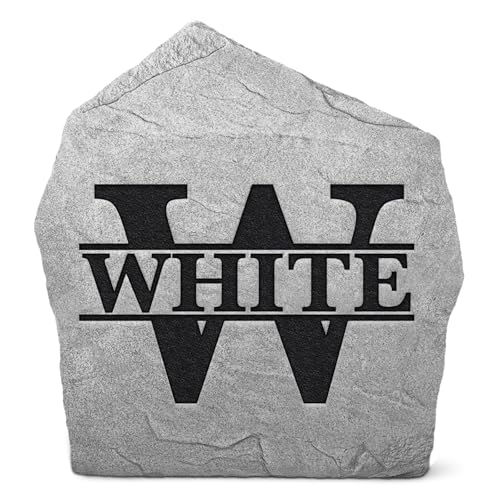 Personalized Monogram Name Stone Sign - Garden Rock - Landscape