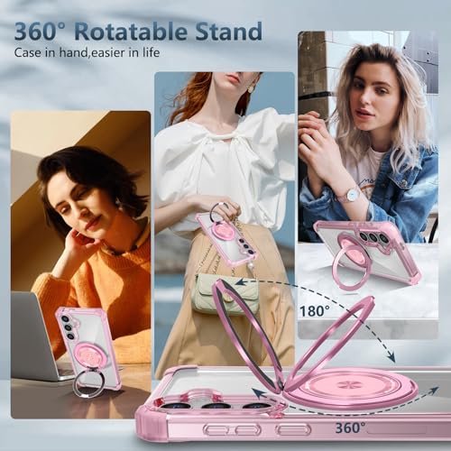 Funda Samsung S24 FE protectora antigolpes rosa compatible carga inalámbrica 4