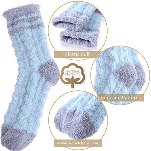 Image of EBMORE Womens Fuzzy Socks Fleece Fluffy Cabin Plush Warm Sleep Soft Cozy Winter Adult Socks