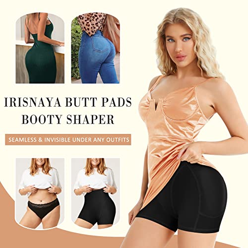 Irisnaya Women Seamless Butt Lifter Padded Shapewear Tummy Control Panties Waist Trainer Body Shaper Hip Enhancer Underwear(Black, Large) #TOP4