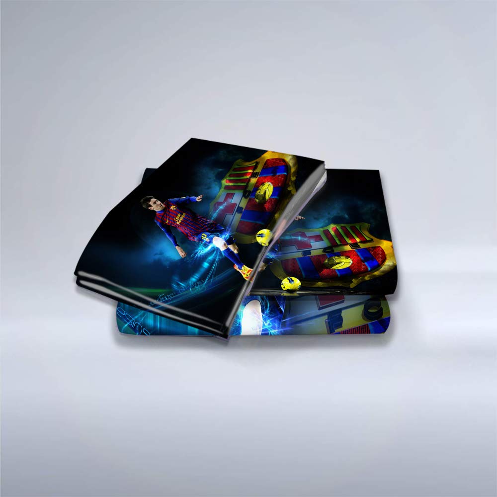 Ste-X Ropa de Cama, Funda nórdica con Estampado de Lionel Messi de fútbol, Microfibra, Incluye 2 Fundas de Almohada 50 x 75 cm ((150x200cm)-Cama de 90,Estilo 05)