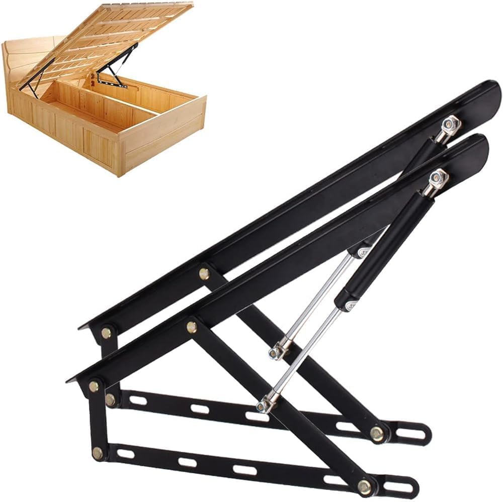 Mecanismo de elevación hidráulico de alta resistencia, kit de elevación de almacenamiento de resorte de gas para caja de cama o sofá cama, ideal para maximizar el espacio de la cama y fácil acceso