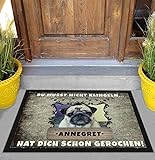 Print Royal Fußmatte personalisiert mit eigenem Hundefoto und Wunschname selbst gestalten - Verschiedene Größen bis 120 cm - Hunde-Fußmatte Bedrucken - 75 x 50 cm
