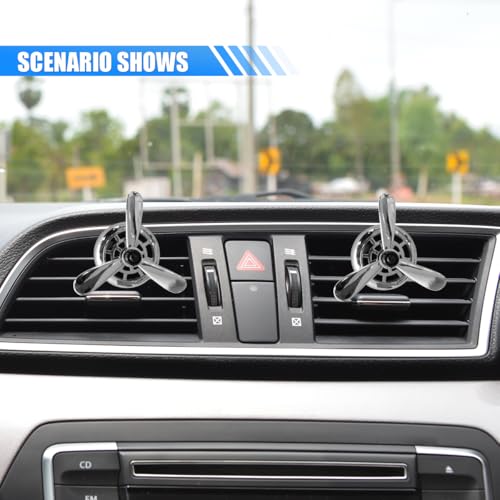 Image of Car Air Outlet Clip, Creative Air Force Propeller Shape Auto Ornament AirConditioner Vent Clip, Automotive Interior Accessories for Women Men (2, Silver)