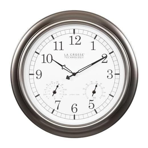 La Crosse Technology WT-3181PL-INT 18 inch Atomic Outdoor Clock with Temperature & Humidity
