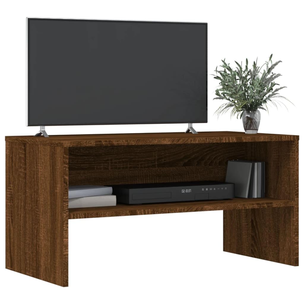 Mobile TV marrone effetto rovere, 80 x 40 x 40 cm, in legno
