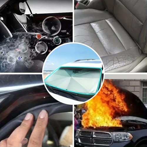 Protector Parasol para Parabrisas 140x80 Sombrilla de Coche Plegable contra el Calor 5