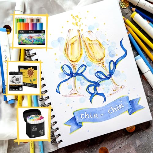 Ohuhu Buntstifte, 72 Farben ölbasiert, langlebiger weicher Kern, professionelle Buntstifte für Erwachsene, Künstler und Anfänger zum Ausmalen Skizzieren Portrait Landschaft - Halawa