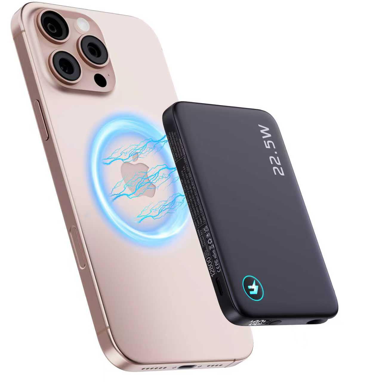 2026 Updated M3 Ultra Slim 0 4 Wireless Power Bank 12800mAh Magnetic Portable Charger with Built in Cable
