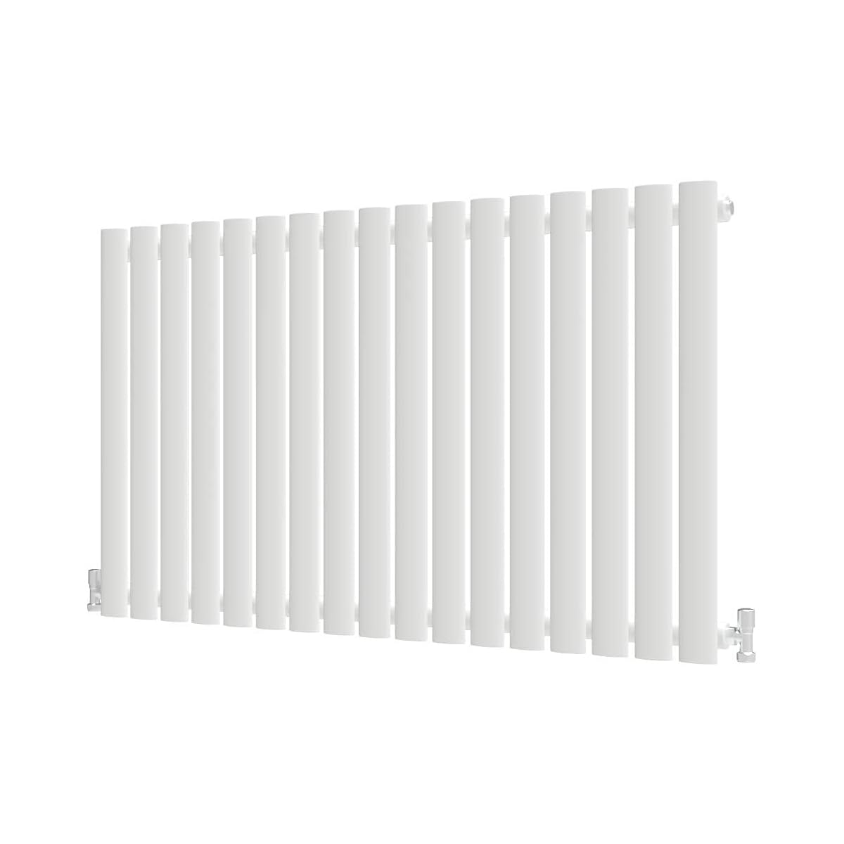 Radbliss Oval Column Horizontal Radiator 600x1003mm White Single Central Heating Designer RAD