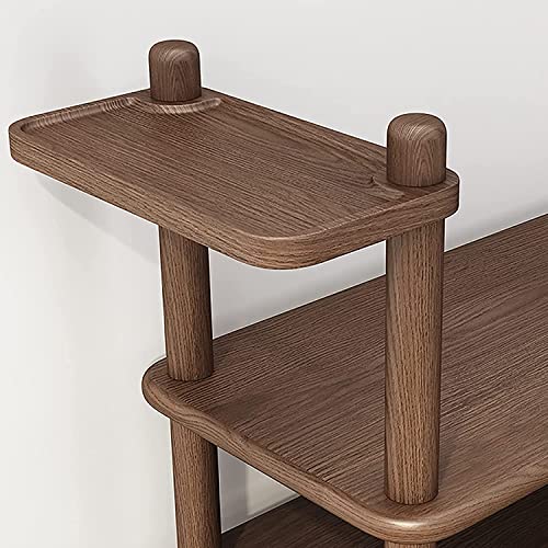 Banc à chaussures entrée bois compartiment rangement 2 niveaux - 5